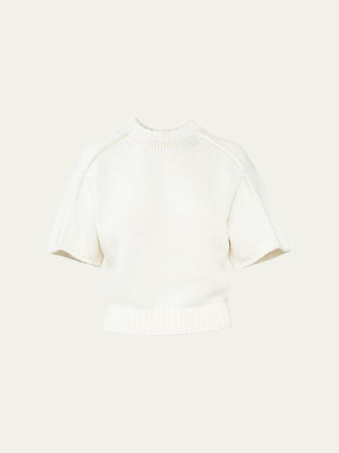 Perfect Short-Sleeve Crop Knit T-Shirt