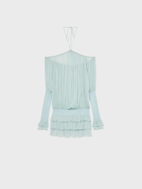 PLEATED DRESS IN SILK CHIFFON