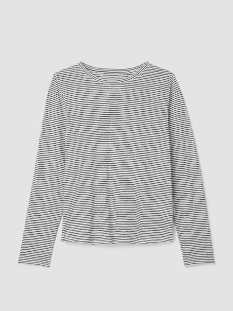Striped Organic Linen Jersey Long-Sleeve Tee