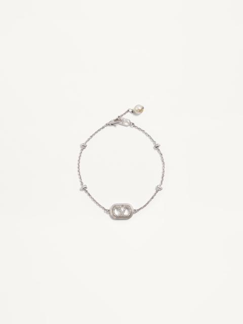 VLOGO SIGNATURE BRACELET IN METAL, PEARLS AND SWAROVSKI® CRYSTALS