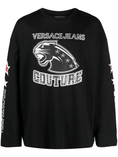 logo-print long-sleeve top