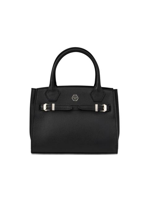 small top-handle leather tote bag