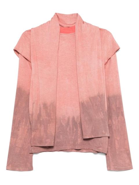 built-in-scarf long-sleeve T-shirt