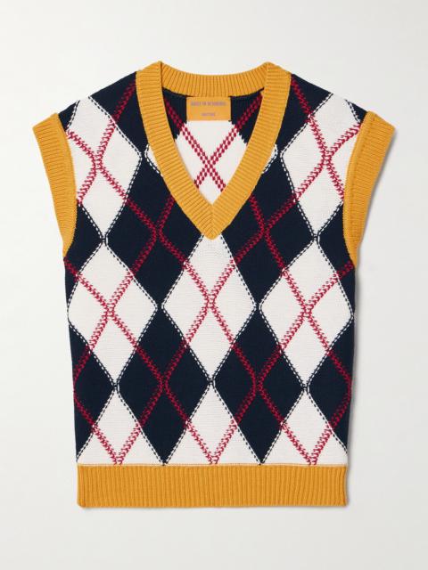 Argyle Cotton-jacquard Vest