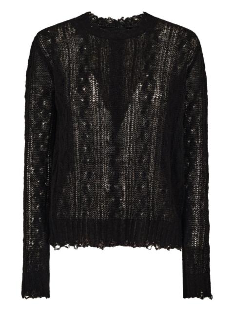 open-work ruffled jumper
