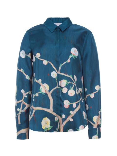 Henri Blouse in Blue Multi Printed Silk Twill