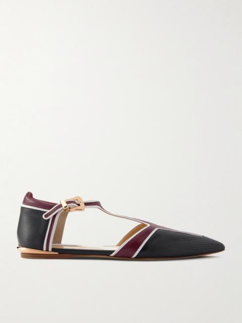Leya Moto Color-block Leather Point-toe Flats