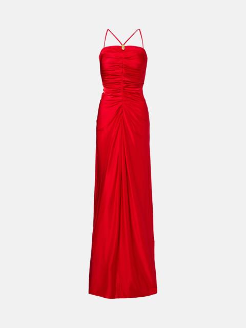 Oggetti ruched halterneck bustier gown