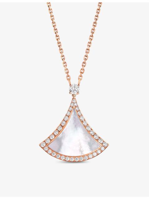 Divas' Dream 18ct rose-gold, mother-of-pearl and 0.5ct round brilliant-cut diamond necklace