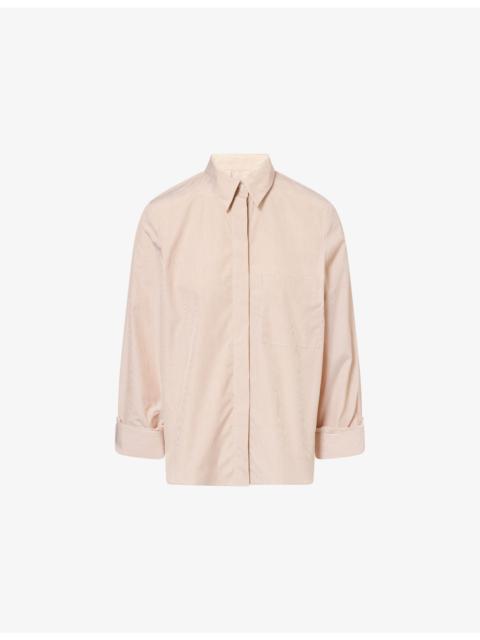 Boyfriend Striped Cotton-Poplin Shirt
