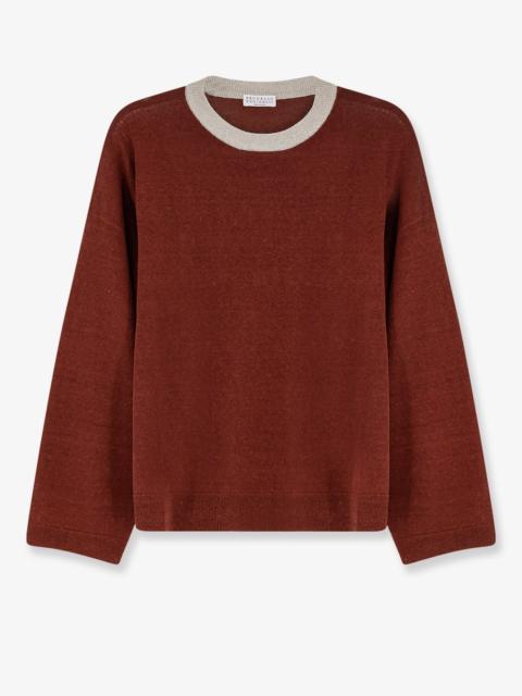 Linen Blend Sweater With Lurex Detail