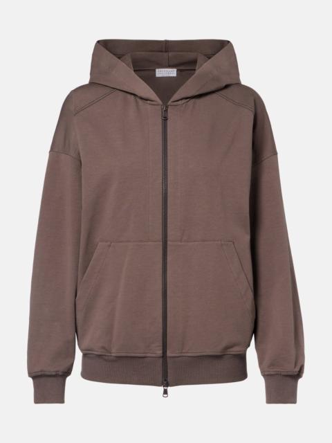 Monili cotton zip-up hoodie