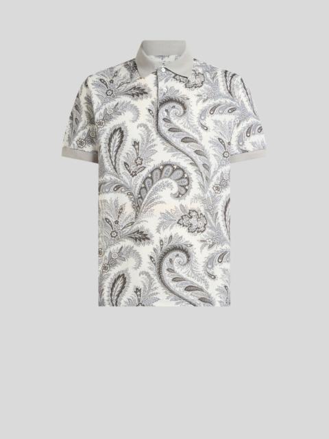 FLORAL PAISLEY COTTON POLO SHIRT