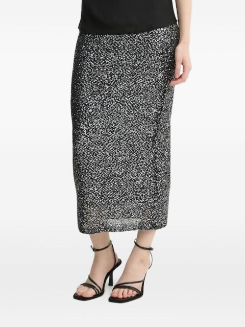 lurex-knit midi skirt