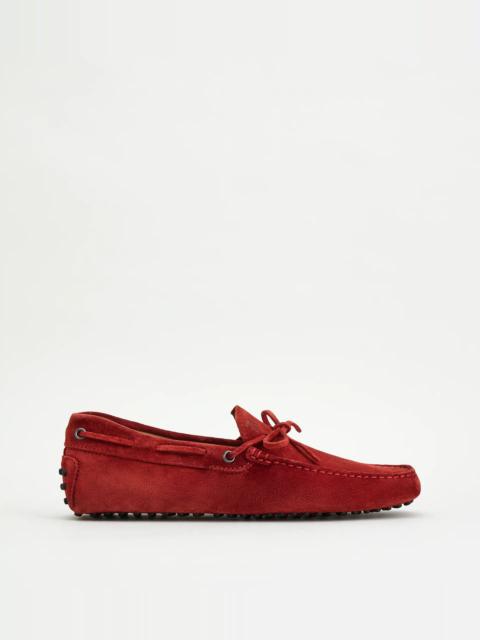 GOMMINO DRIVING SHOES IN SUEDE - RED