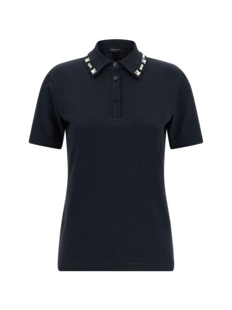 crystal-embellished polo top