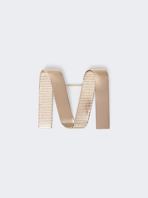 MGROSGRAINPIN Metallic M brooch