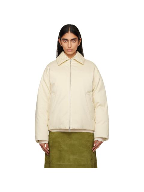 Off-White Cotton Twill Down Puffer Jacket