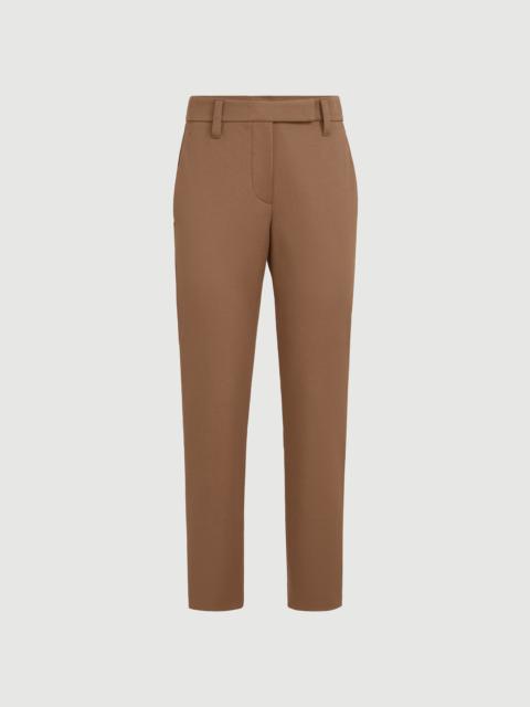 Stretch cotton cover slim fit trousers