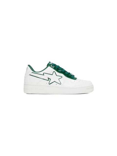 White & Green Patent Leather Sneakers