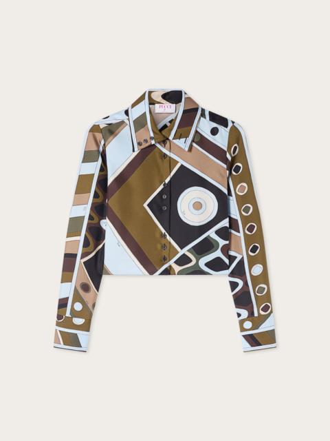 VIVARA PRINT SILK CROP SHIRT