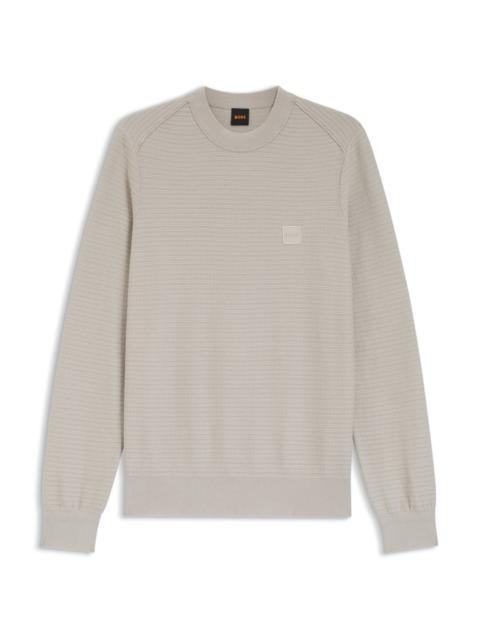 COTTON-CASHMERE SWEATER WITH LOGO PATCH
