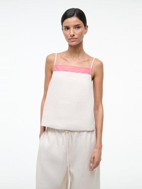 STAUD MAISIE LINEN TOP BLUSH CANYON