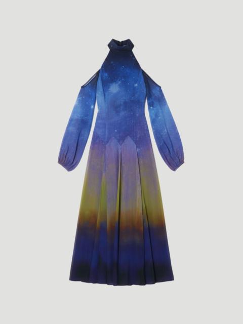 Cosmic Cold Shoulder Woven Maxi Dress