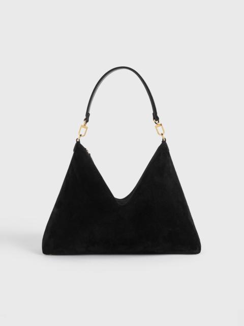 Medium Bevel suede bag black