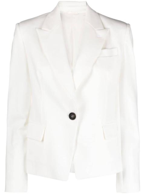 single-breasted cotton-blend blazer
