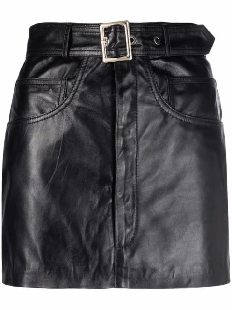 leather mini skirt