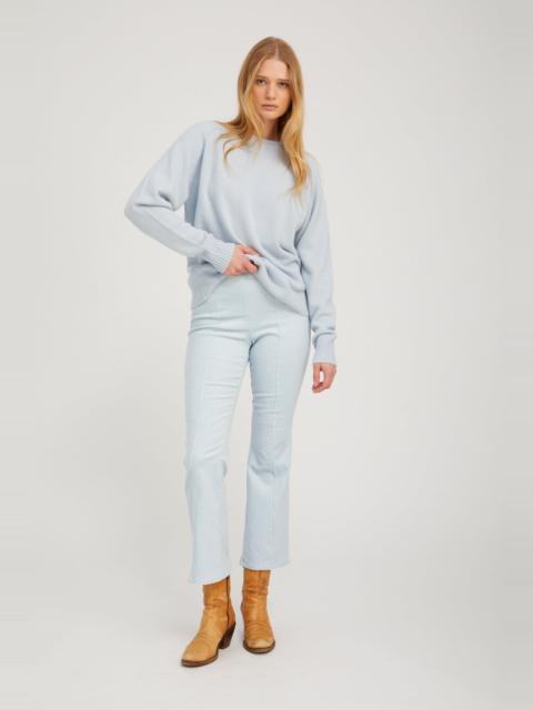 BABY BLUE CORDUROY ANKLE FLARE WITH PRINCESS SEAMS