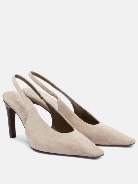 80 Monili suede slingback pumps