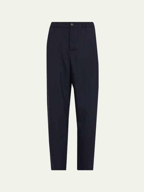 Wool Twill Tapered-Leg Ankle Trousers