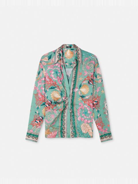 Safety Pin Underwater Barocco Draped Shirt