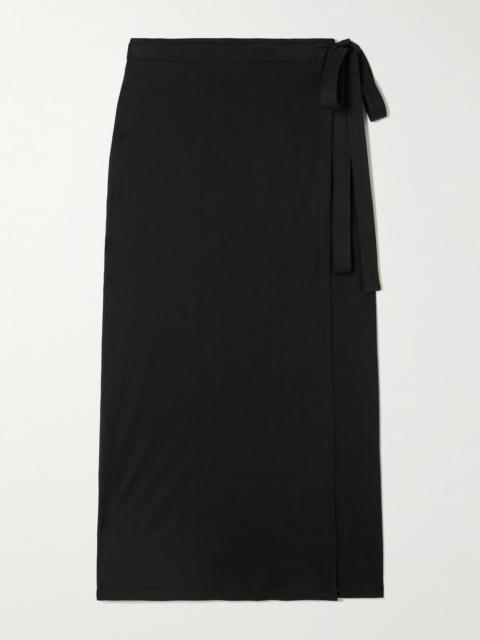 Organic Cotton-blend Midi Wrap Skirt