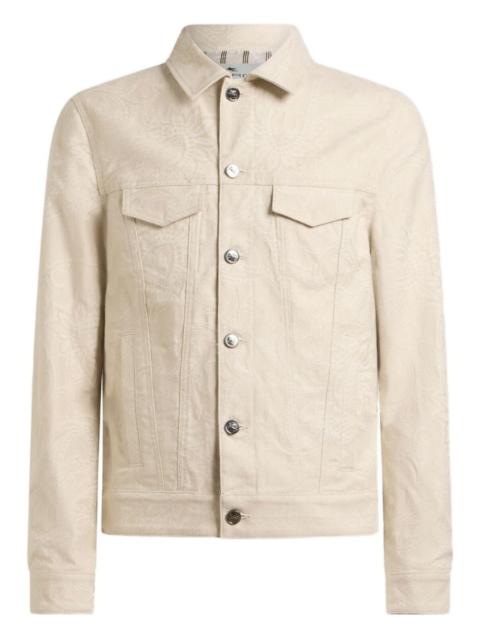 jacquard paisley denim jacket