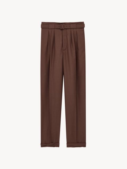BELTED PANTS IN WOOL AND MOHAIR