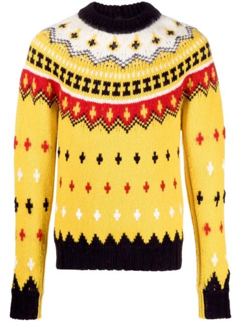 patterned-jacquard crew-neck jumper