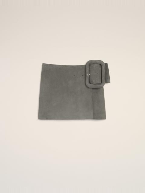GREY GOAT LEATHER BIG BUCKLE BELTED MINI SKIRT