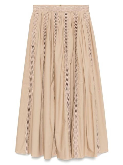 trim embellished poplin skirt