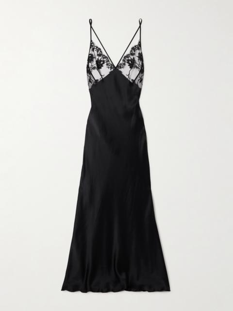 Dominique Cotton-blend Lace And Silk Nightdress