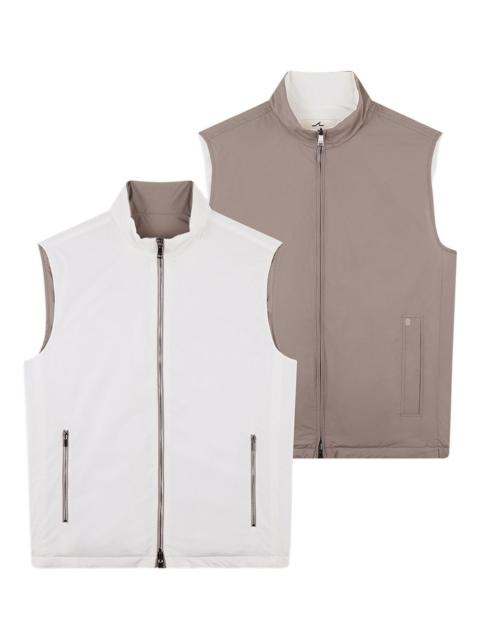 reversible zip-fastening gilet