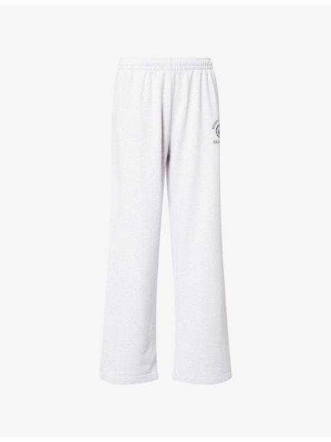 Logo-Print Wide-Leg Cotton Jogging Bottoms