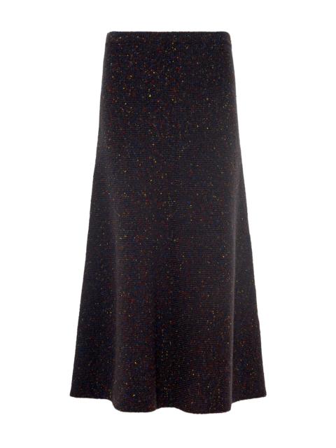 Eden Knit Maxi Skirt in Charcoal Multi Aran Cashmere