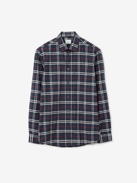 Small Scale Check Stretch Cotton Shirt