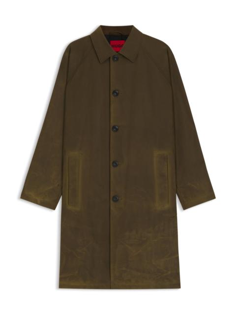 REGULAR-FIT COAT IN WAXED COTTON