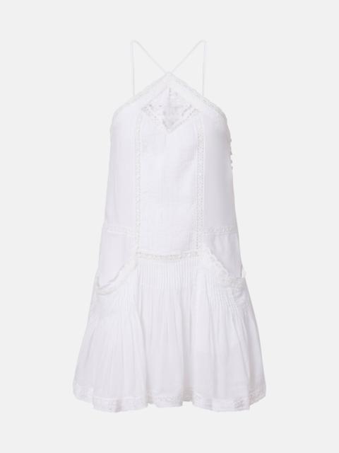 Geraldin lace-trimmed cotton minidress
