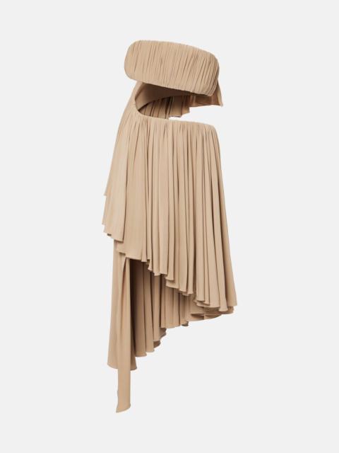 Spiral ruffled minidress