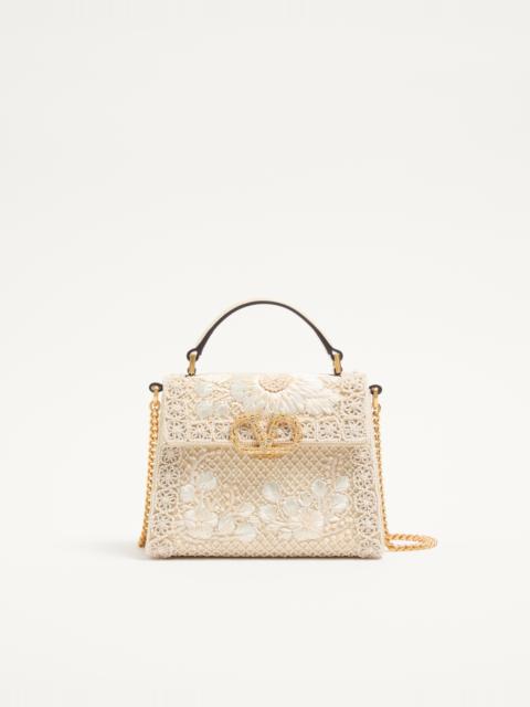 VALENTINO GARAVANI MINI VSLING EMBROIDERED HANDBAG WITH JEWEL LOGO